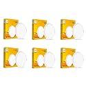 wipro Garnet 10W Round LED Wave Infinity Panel | Warm White Light (2700K) | Rimless Panel with Ultra-Slim Design | Recessed Down Light for False Ceiling | Cutout - 130mm | Pack of6