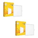 wipro Garnet 10W Square LED Wave Infinity Panel | Cool White Light (6500K) | Rimless Panel with Ultra-Slim Design | Recessed Down Light for False Ceiling | Cutout - 130x130mm | Pack of 2