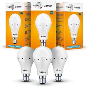 wipro garnet 12w inverter led pack of 3 4 hrs bulb emergency light