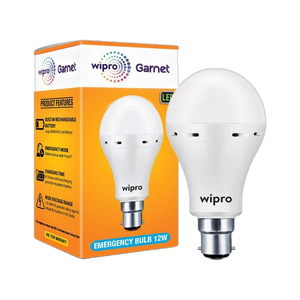 wipro garnet 12w inverter led pack of 1 4 hours bulb emergency light
