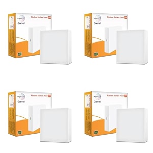 wipro polycarbonate garnet 12w rimless square led surface panel  cool white light 6500k  elegant rimless design for wider spread of light  surface mounted led down light for ceiling  pack of 4