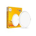 wipro Garnet 15W Round LED Wave Infinity Panel | Cool White Light (6500K) | Rimless Panel with Ultra-Slim Design | Recessed Down Light for False Ceiling | Cutout - 150mm | Pack of 1