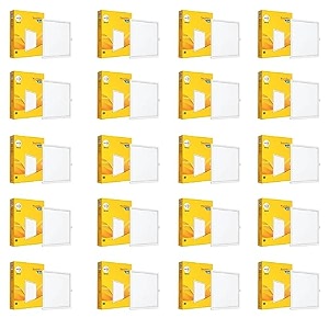 wipro garnet 15w square led wave infinity panel  cool white light 6500k  rimless panel with ultra-slim design  recessed down light for false ceiling  cutout - 150x150mm  pack of 20
