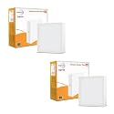 wipro Polycarbonate Garnet 18W Rimless Square Led Surface Panel|Warm White Light (2700K)|Elegant Rimless Design for Wider Spread of Light|Surface Mounted Led Down Light for Ceiling|Pack of 2