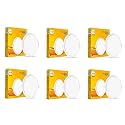 wipro Garnet 20W Round LED Wave Infinity Panel | Warm White Light (2700K) | Rimless Panel with Ultra-Slim Design | Recessed Down Light for False Ceiling | Cutout - 205mm | Pack of6