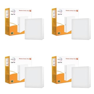 wipro garnet 24w rimless square led surface panel  neutral white light 4000k  elegant rimless design for wider spread of light  surface mounted led down light for ceiling  pack of 4