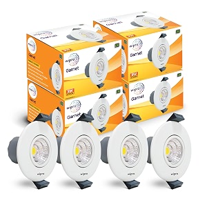wipro garnet 3w mini spotlight warmwhite pack of 4