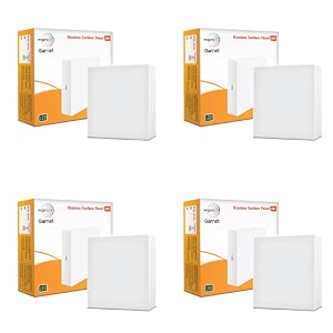 wipro garnet 6w rimless square led surface panel  warm white light 2700k  elegant rimless design for wider spread of light  surface mounted led down light for ceiling  pack of 4