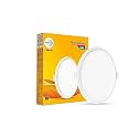 wipro Garnet 6W Round LED Wave Infinity Panel | Cool White Light (6500K) | Rimless Panel with Ultra-Slim Design | Recessed Down Light for False Ceiling | Cutout - 100mm | Pack of 1