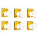 wipro Garnet 6W Round LED Wave Infinity Panel |Neutral White Light (4000K) | Rimless Panel with Ultra-Slim Design | Recessed Down Light for False Ceiling |POP Ceiling Light|Cutout -100mm | Pack of 6