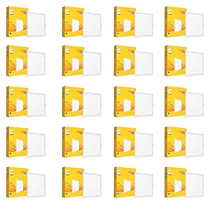wipro garnet 6w square led wave infinity panel  warm white light 2700k  rimless panel with ultra-slim design  recessed down light for false ceiling  cutout - 100x100mm  pack of 20