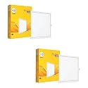 wipro Garnet 6W Square LED Wave Infinity Panel | Warm White Light (2700K) | Rimless Panel with Ultra-Slim Design | Recessed Down Light for False Ceiling | Cutout - 100x100mm | Pack of 2