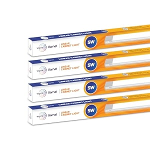 wipro garnet linear under cabinet light 5w warmwhite aluminium 1ft pack of 4
