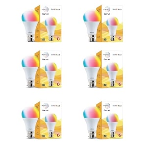 wipro ns9200 b22d wi-fi enabled smart led bulb for amazon alexa amp google assistant 9w white  pack of 6