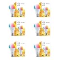 wipro NS9200 B22D Wi-Fi Enabled Smart LED Bulb for Amazon Alexa &amp; Google Assistant (9W, White) | Pack of 6
