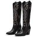 WIRALOMI Cowboy Boots for Women Knee High Western Chunky Heel