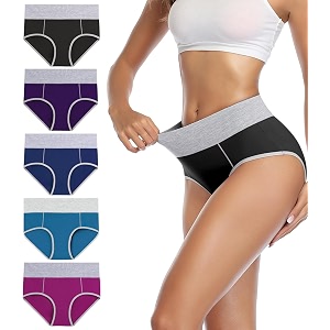 wirarpa women39s cotton underwear high waist full coverage brief panty multipack