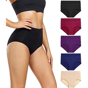 wirarpa women39s cotton underwear high waist full coverage brief panty multipack