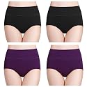 wirarpa Women's Cotton Underwear High Waist Full Coverage Brief Panty Multipack