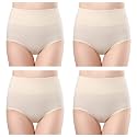 wirarpa Women's Cotton Underwear High Waist Full Coverage Brief Panty Multipack