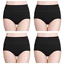 wirarpa Women's Cotton Underwear High Waist Full Coverage Brief Panty Multipack