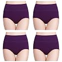 wirarpa Women's Cotton Underwear High Waist Full Coverage Brief Panty Multipack