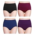 wirarpa Women's Cotton Underwear High Waist Full Coverage Brief Panty Multipack