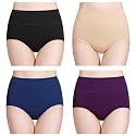 wirarpa Women's Cotton Underwear High Waist Full Coverage Brief Panty Multipack