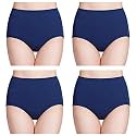 wirarpa Women's Cotton Underwear High Waist Full Coverage Brief Panty Multipack