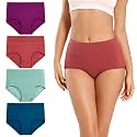 wirarpa Women's Cotton Underwear High Waist Full Coverage Brief Panty Multipack