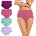 wirarpa Women's Cotton Underwear High Waist Full Coverage Brief Panty Multipack