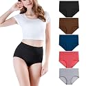 wirarpa Women's Cotton Underwear High Waist Full Coverage Brief Panty Multipack