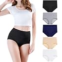 wirarpa Women's Cotton Underwear High Waist Full Coverage Brief Panty Multipack