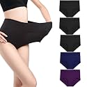 wirarpa Women's Cotton Underwear High Waist Full Coverage Brief Panty Multipack