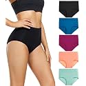 wirarpa Women's Cotton Underwear High Waist Full Coverage Brief Panty Multipack