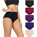 wirarpa Women's Cotton Underwear High Waist Full Coverage Brief Panty Multipack