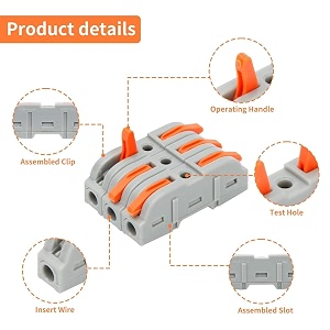 wire clip connector universal connection terminals circuit inline splices electric connectors quick connect amp freely assemble electrical splicing kit for compact 1 in 1 out 25
