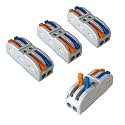 Wire Clip Connector, Universal Connection Terminals, Circuit Inline Splices Electric Connectors, Quick Connect & Freely Assemble Electrical Splicing Kit for Compact (2 In 2 Out, 5)