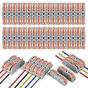 Wire Clip Connector, Universal Connection Terminals, Circuit Inline Splices Electric Connectors, Quick Connect &amp; Freely Assemble Electrical Splicing Kit for Compact (1 In 1 Out, 50)