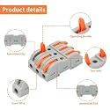 Wire Clip Connector, Universal Connection Terminals, Circuit Inline Splices Electric Connectors, Quick Connect &amp; Freely Assemble Electrical Splicing Kit for Compact (1 In 1 Out, 25)
