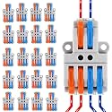 Wire Clip Connector, Universal Connection Terminals, Circuit Inline Splices Electric Connectors, Quick Connect &amp; Freely Assemble Electrical Splicing Kit for Compact (2 In 4 Out, 25)