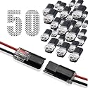Wire Connectors, Double Wire Plug in Connector, Low Voltage Wire Connector, Led Light Strip Electrical Connectors 2 Pin - No Wire Stripping Cuttin, Quick (50PCS)