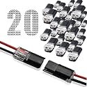 Wire Connectors, Double Wire Plug in Connector, Low Voltage Wire Connector, Led Light Strip Electrical Connectors 2 Pin - No Wire Stripping Cuttin, Quick (20PCS)