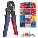 Wire Ferrule Crimping Tool Kit, AWG 28-5 Self-Adjustable Hexagonal Crimper Plier With 1150pcs Twin & Single Wire End Ferrules Terminals Crimping Tool Set 0.08-16 mm²