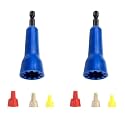 Wire Twisting Tool,Wire Nut Twister,2PCS Blue Ideal Electric Wire Nut Twister for Drill,Connector Driver With 1/4" Chuck,Enhanced Wiring Efficiency