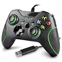 Wired Controller for Xbox One,Upgraded Xbox 1 Wired Controller Gamepad for Xbox One/S/X/Win7,8,10,Dual Vibration and Audio Jack(Black)