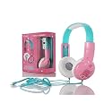 Wired Headset Kids On Ear Headphones with 3.5mm Audio Jack & Volume Portable, Compatible with Cellphones Computer MP3/4 Pad Tablet (Pink Elephant)