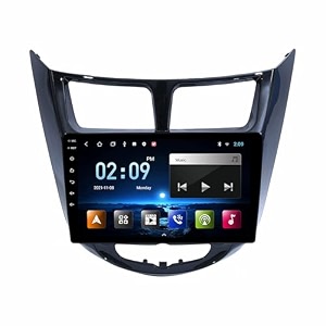 wireless carplay amp stereo auto 9inch 1280p car android display with gorilla glass  android 13  ts-9 processor  4gb amp 64gb framehd camera - compatible with verna fludic