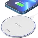 SYSTENE Muvit Wireless Charger Compatible For iPhone 15/14/13/12/11/X/8 Series, Wireless Fast Charging Pad Compatible For Samsung Galaxy S23/S22/S21/S20 Oneplus 9/9 Pro With Usb-C Cable- White