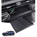 Wireless Charging Protective Mat for Toyota RAV4 2026, Center Console Interior Accessories Silicone Anti-Slip Wireless Charger Cover Pad for 2026 RAV 4, Black
